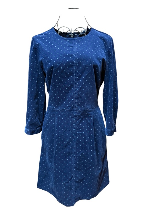 Joules Dresses & Skirts - Joules Navy Polka Dot Long Sleeve Corduroy Dress size 4 Classic